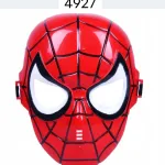 Maska Spiderman czerwona plastikowa z czarnym wzorem