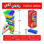 UNO Stacko Puzzle Jenga kolorowa gra zręcznościowa 45 elementów