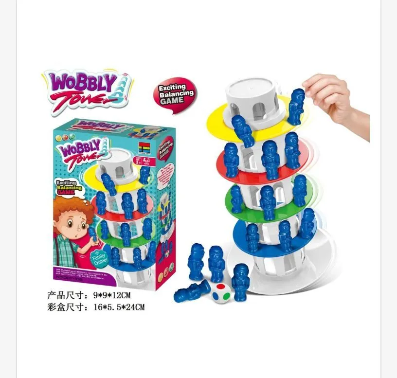 Wobbly Tower Gra Balansująca Kolorowa Wieża z Figurkami