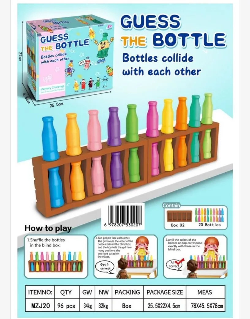 Guess The Bottle Gra Edukacyjna Kolorowe Butelki 20 szt.