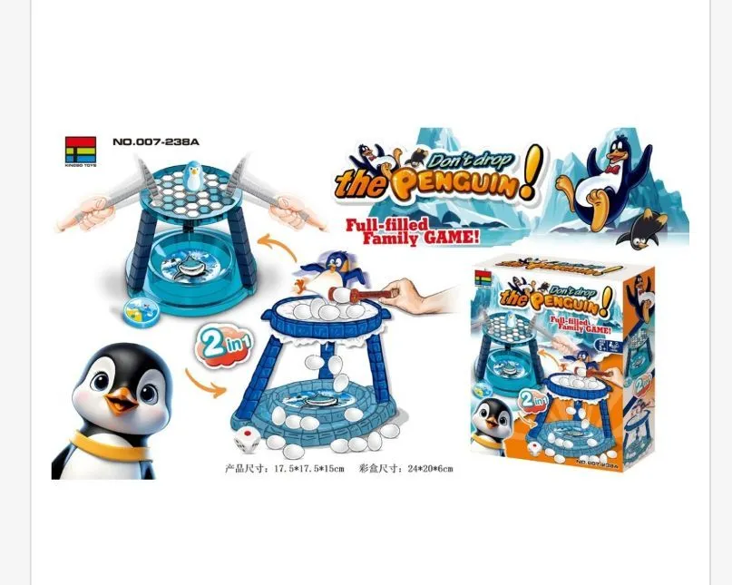 Gra zręcznościowa Don't Drop the Penguin z pingwinem 2w1