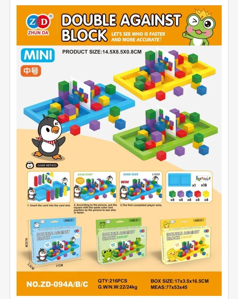 Double Against Block Mini Zestaw Edukacyjny Kolorowe Klocki