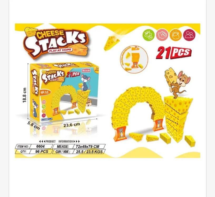 Klocki Cheese Stacks 21 szt. żółte klocki serowe