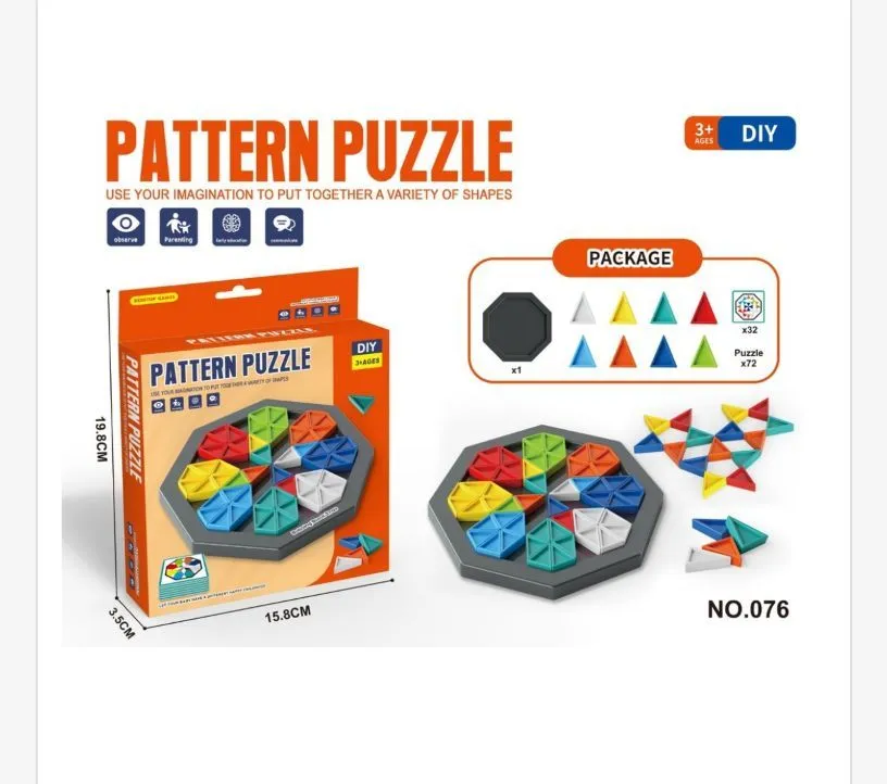 Pattern Puzzle Zestaw Kreatywny Klocki Kolorowe 72 elementy