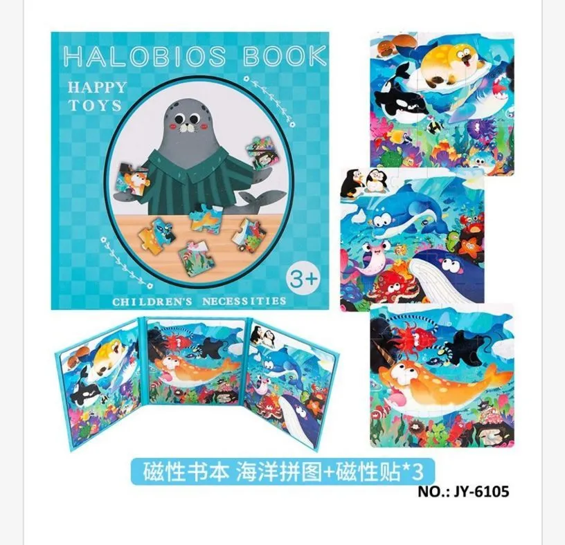 Halobios Book Puzzle Magnetyczne Oceaniczne Happy Toys 3+