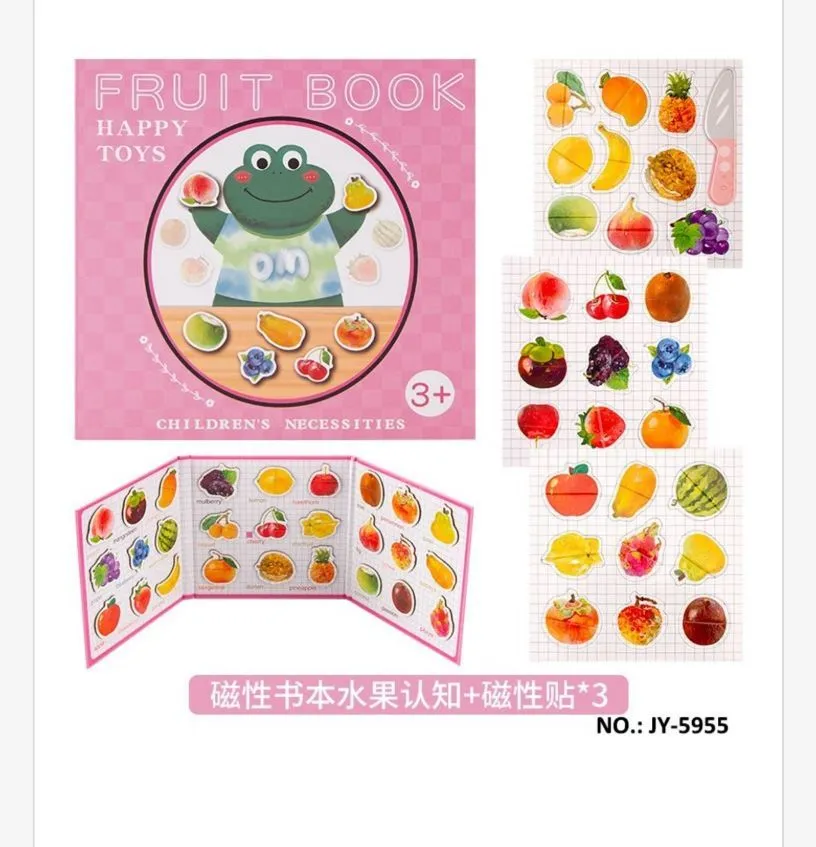 Fruit Book Zestaw Magnetycznych Naklejek Owocowych dla Dzieci 3+