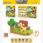 Magnetic Building Cubes Zestaw Klocków Magnetycznych z Konikiem i Elementami Przyrody