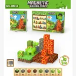 Magnetic Building Cubes Zestaw Klocków Dinozaur i Wulkany