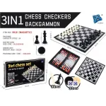 Zestaw 3w1 do gry w szachy, warcaby i backgammon 36x36 cm