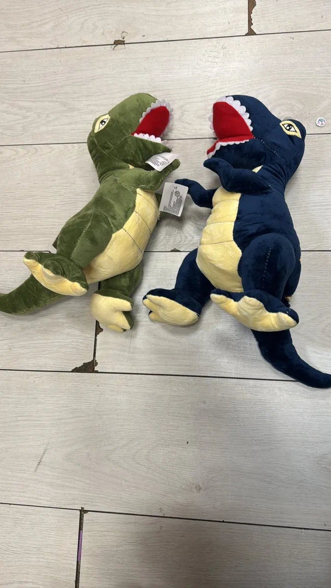 Pluszowy Dinozaur 35cm Miękki Zielony i Granatowy