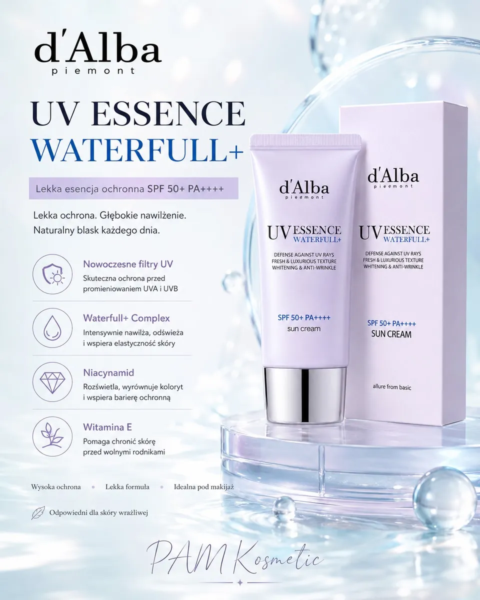 d’Alba UV Essence Waterfull+ krem przeciwsłoneczny SPF50+ PA++++