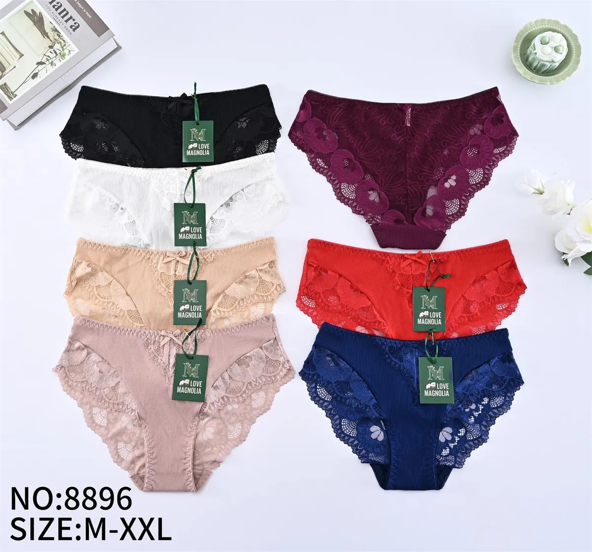 Majtki damskie koronkowe Love Magnolia mix kolorów M-XXL