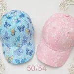 Czapka dziecięca z motywem motyli i kwiatów 50/54 cm