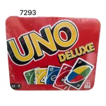 Karty UNO Deluxe metalowe pudełko czerwone