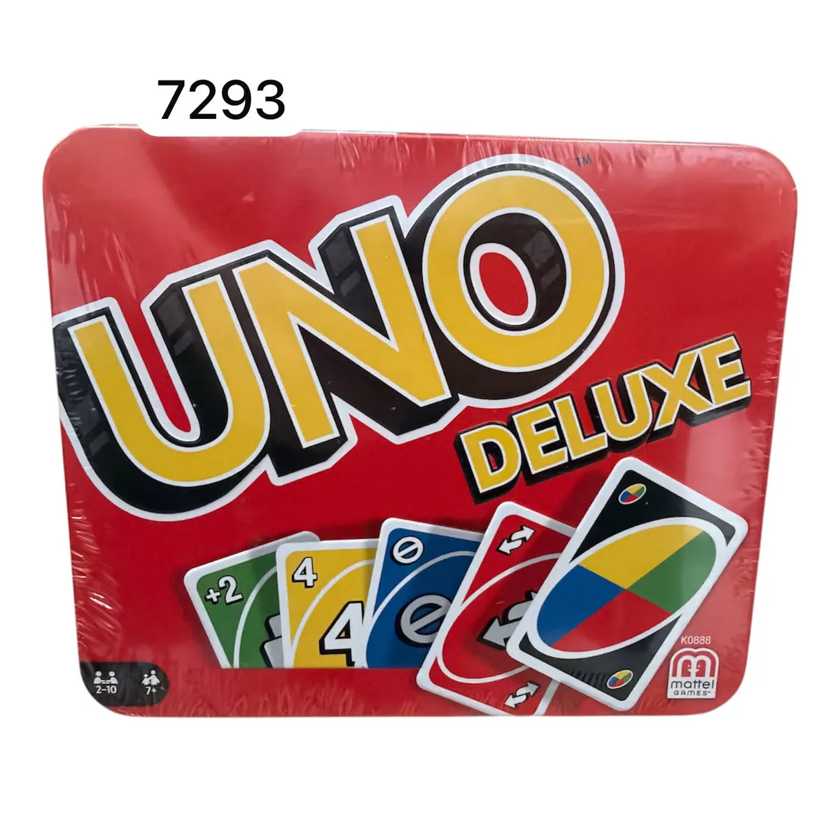Karty UNO Deluxe metalowe pudełko czerwone