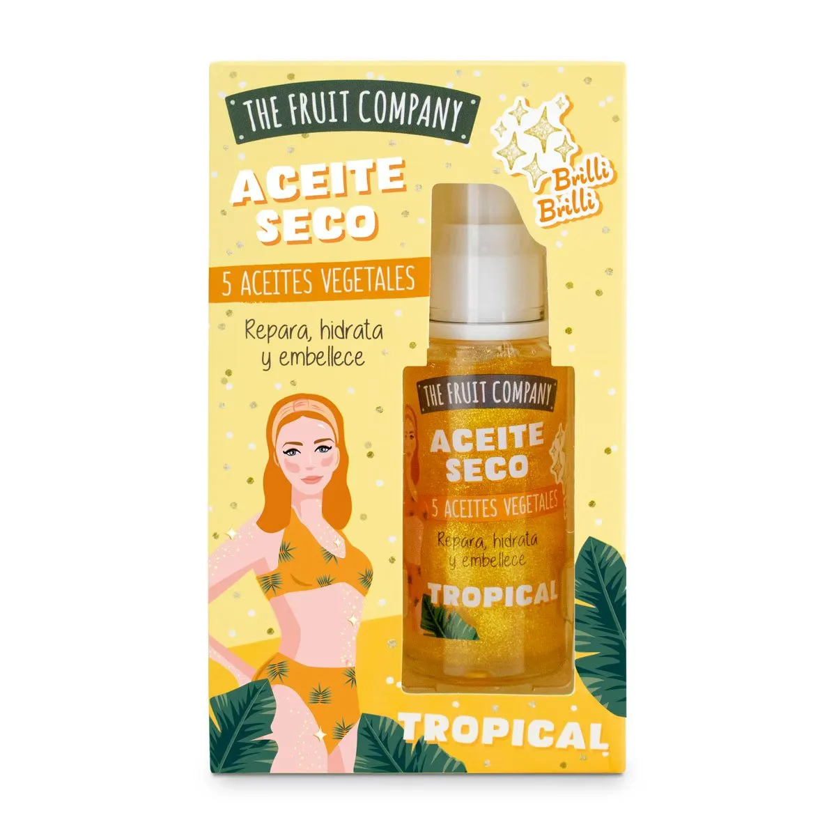 Olejek nawilżający do ciała z brokatem 50 ml Tropical