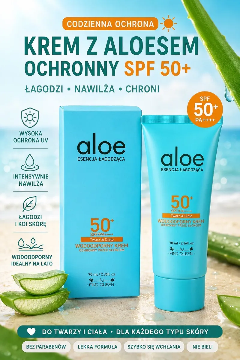 Krem ochronny z aloesem SPF 50+ do twarzy i ciała 70 ml