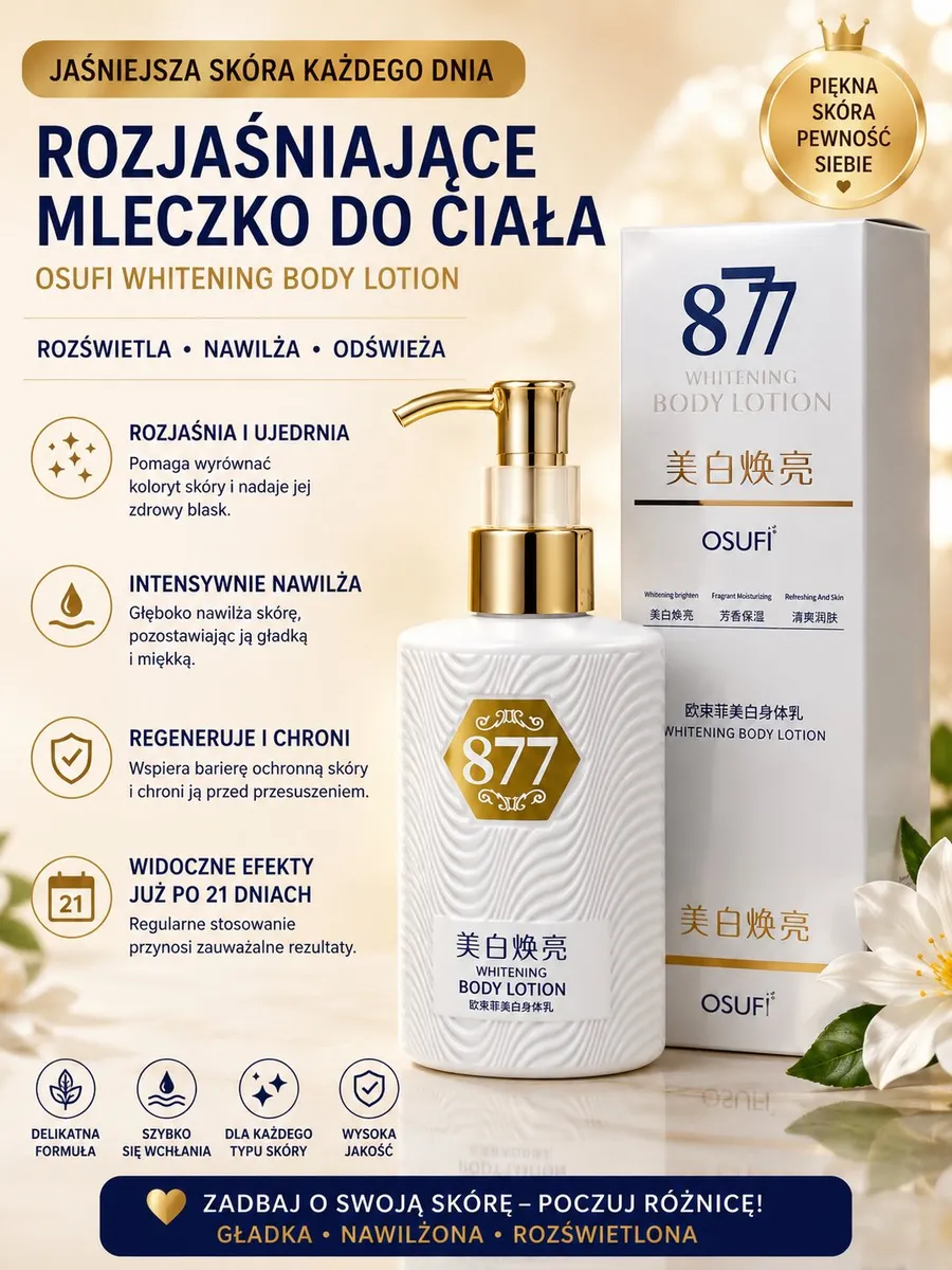 OSUFI 877 Rozjaśniające Mleczko do Ciała z Nawilżeniem i Regeneracją