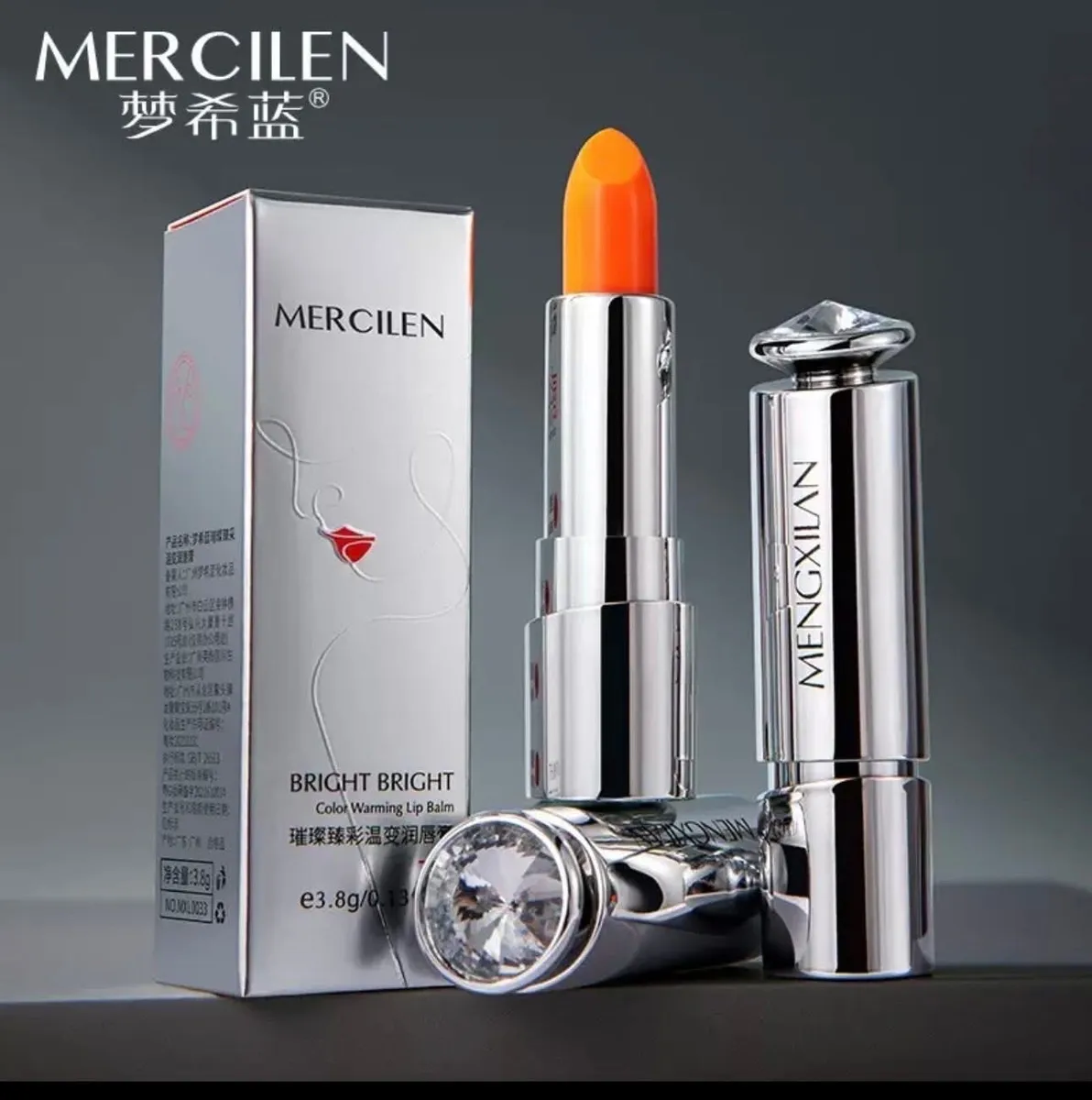 Mercilen Bright Bright pomarańczowy rozgrzewający balsam do ust