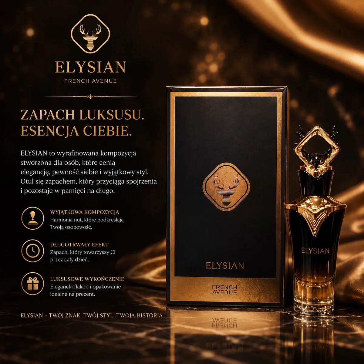 Elysian French Avenue Perfumy 100ml Luksusowy Zapach Elegancji