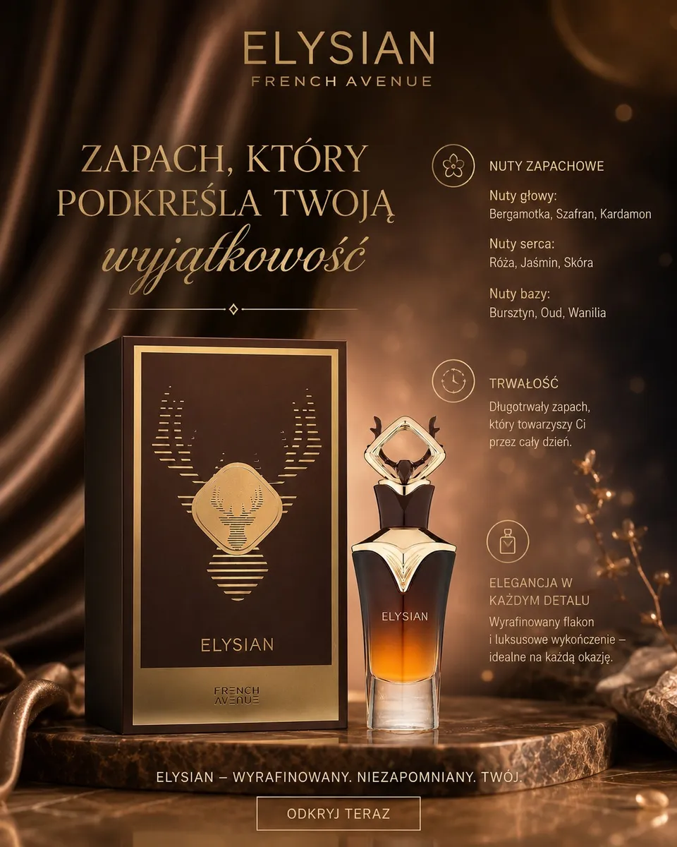 Perfumy Elysian French Avenue 100ml z nutami bursztynu i wanilii