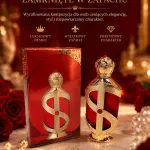 Perfumy 100ml luksusowy design czerwono-złoty flakon