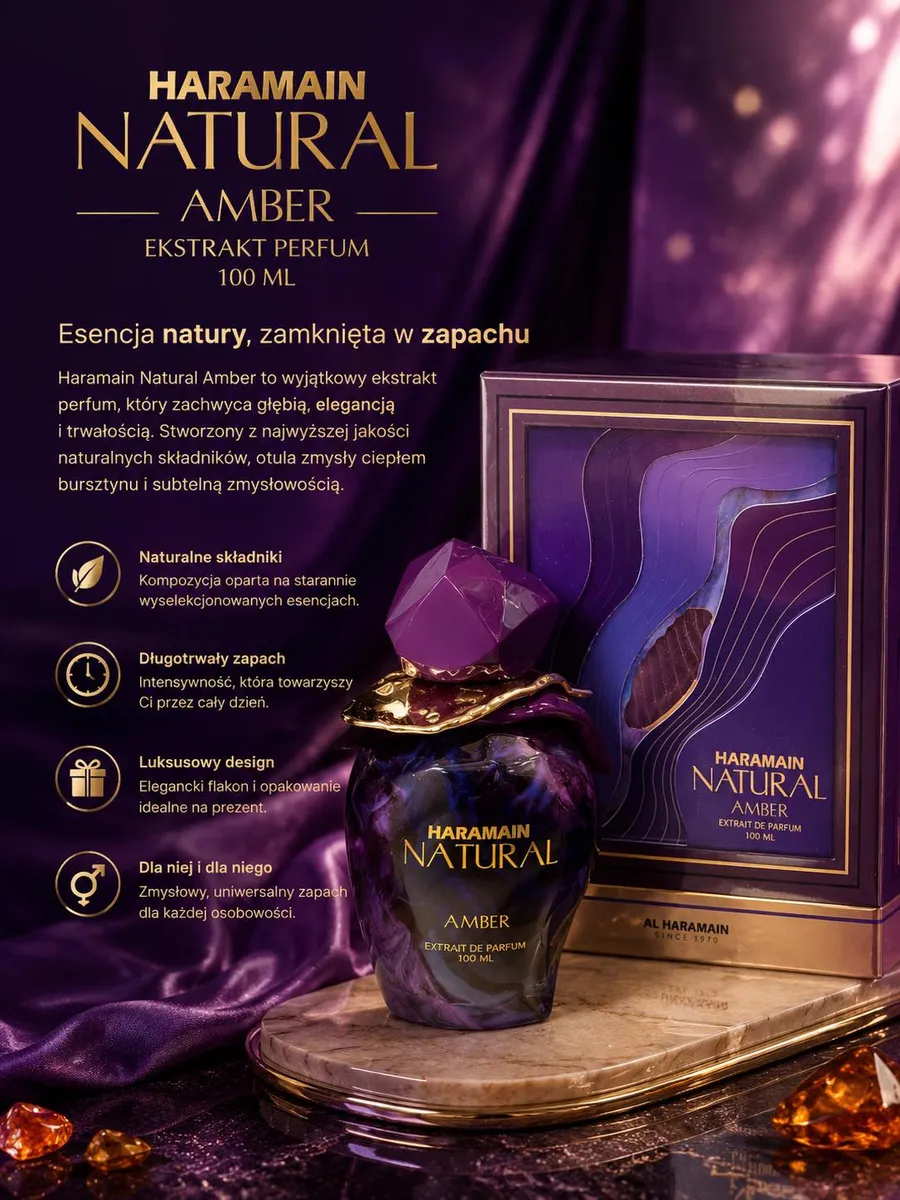 Haramain Natural Amber Perfumy 100 ml Ekskluzywny Flakon