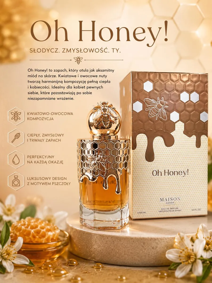 Perfumy Oh Honey! 100ml z motywem pszczoły i miodu