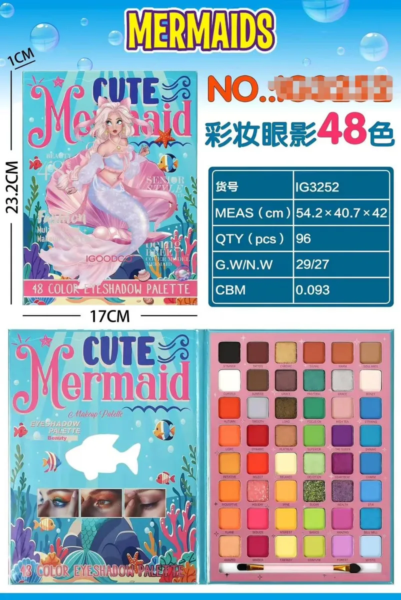 Paleta cieni do powiek Cute Mermaid 48 kolorów pastelowych i intensywnych