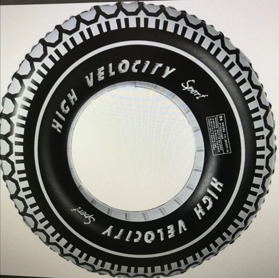 Dmuchany koło do pływania 60 cm czarno-białe z napisem High Velocity