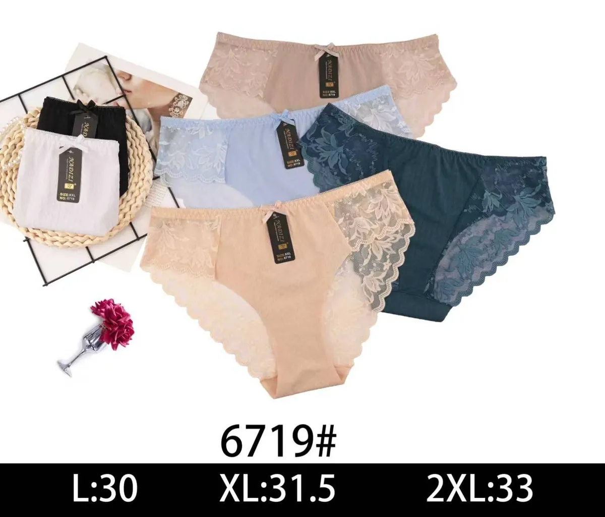 Majtki damskie koronkowe mix kolorów rozmiar L-2XL