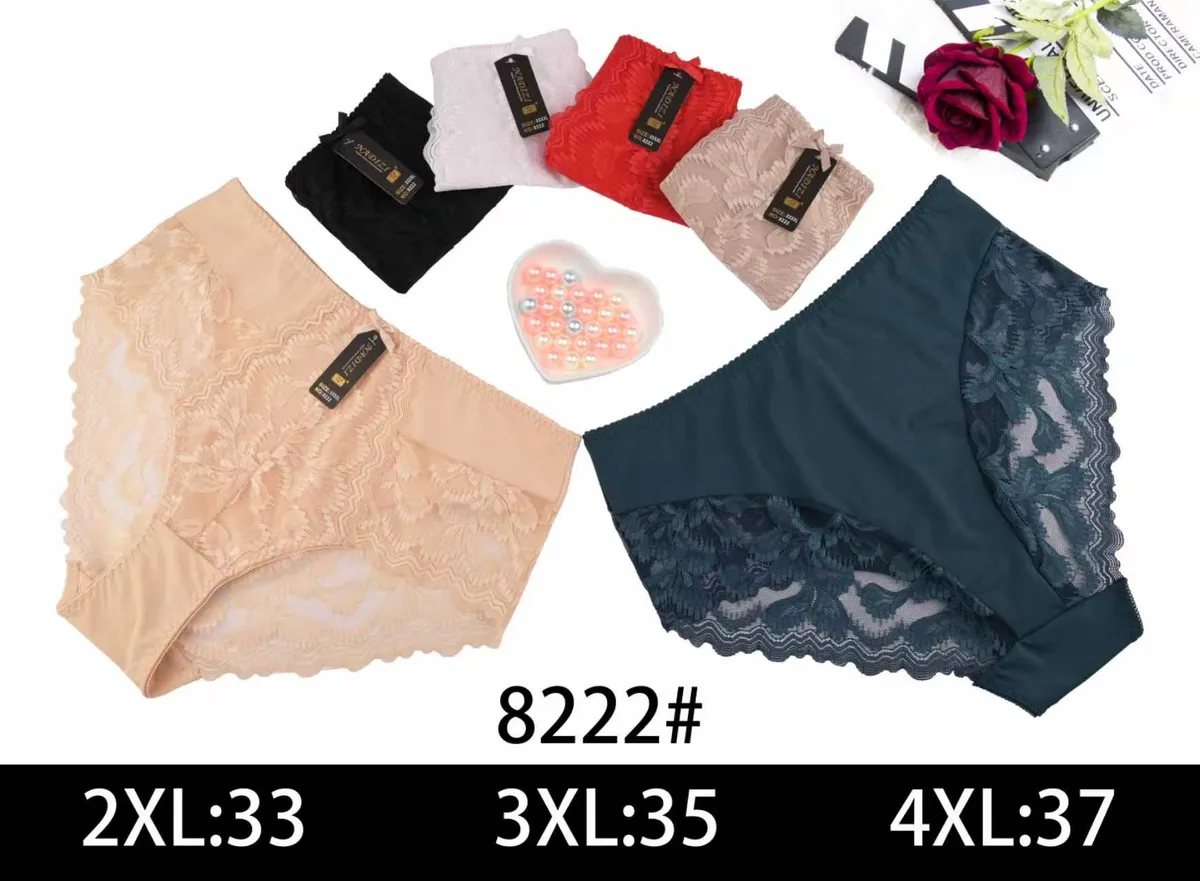 Majtki koronkowe damskie 2XL-4XL mix kolorów 8222