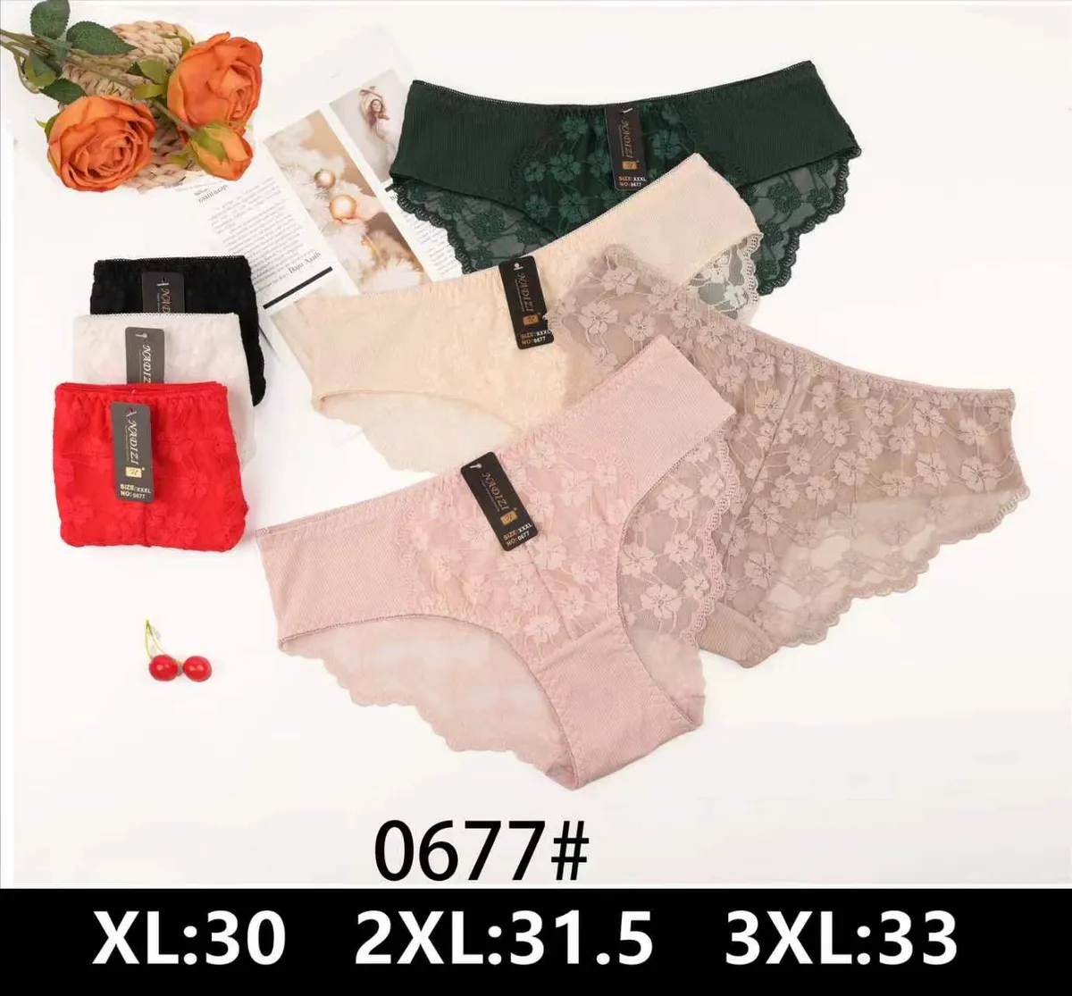 Majtki damskie koronkowe mix kolorów rozmiar XL-3XL