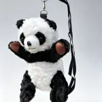 Pluszowa torebka panda czarno-biała z paskiem na ramię
