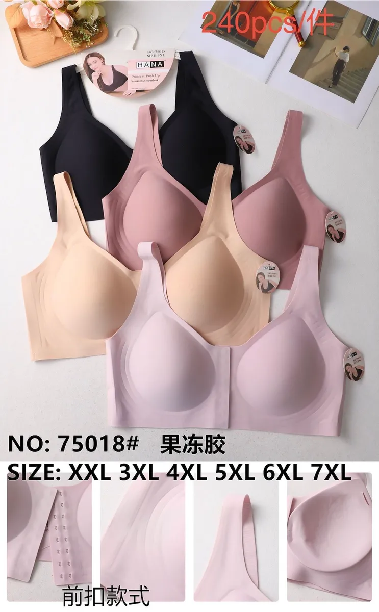 Biustonosz bezszwowy push up HANA w pastelowych kolorach XXL-7XL