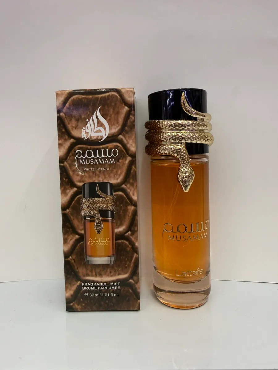 Musamam White Intense 30ml perfumowany mist z ozdobą węża