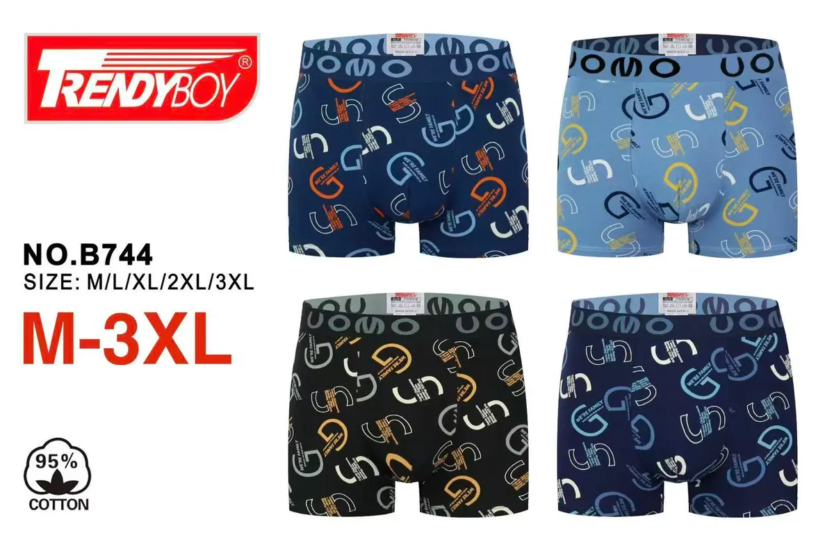Bokserki męskie TrendyBoy bawełniane wzór liter M-3XL