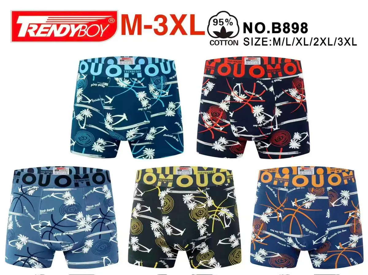 Bokserki męskie TrendyBoy kolorowe wzory M-3XL bawełna 95%
