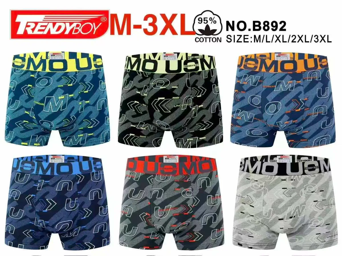 Bokserki męskie TrendyBoy wzór geometryczny M-3XL bawełna 95%