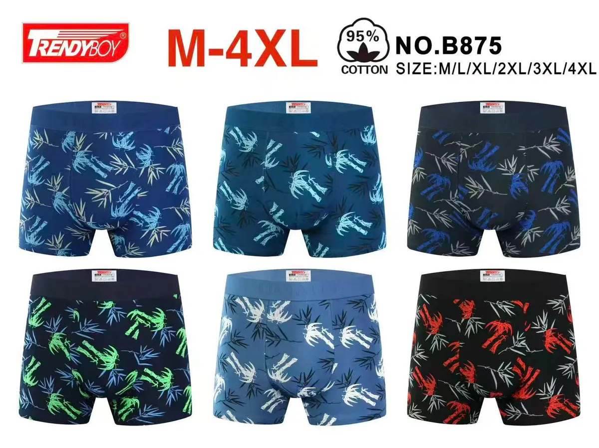 Bokserki męskie TrendyBoy bawełniane wzór bambus M-4XL