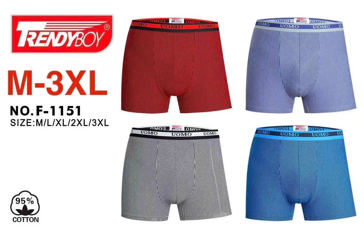 Bokserki męskie TrendyBoy w paski, bawełniane, rozmiar M-3XL