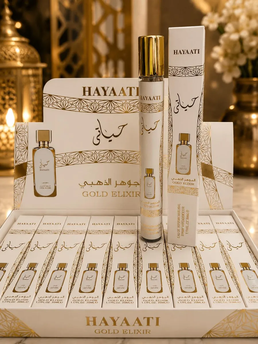 HAYAATI Gold Elixir Perfumestka 35ml elegancka biała z złotym