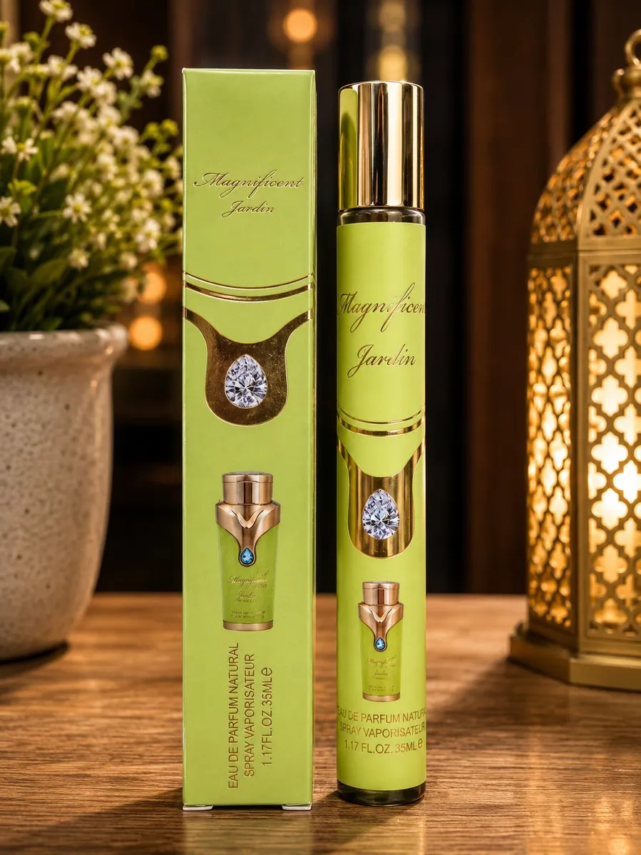 Perfumestki Magnificent Jardin 35ml zielone flakoniki z atomizerem