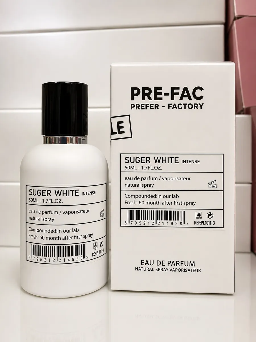 Perfumy Suger White Intense 50ml biały flakon z czarną nakrętką