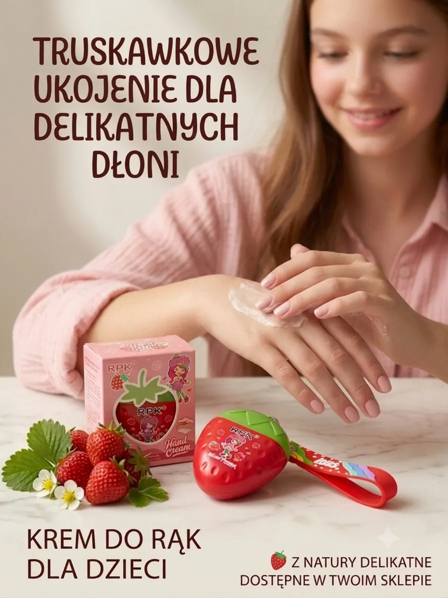 Krem do rąk truskawkowy dla dzieci z naturalnym składem