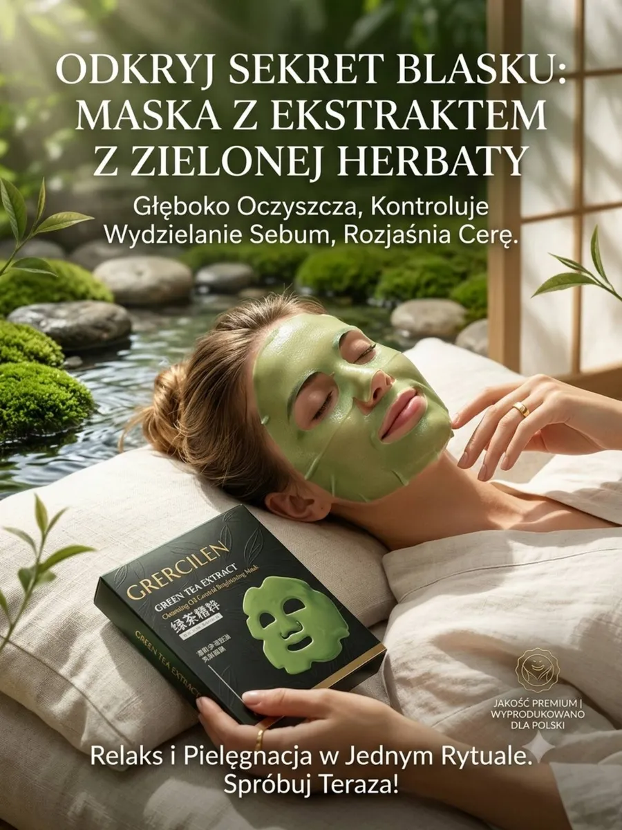 Maska naturalna do twarzy z ekstraktem zielonej herbaty Mercilen