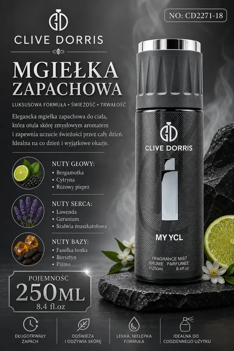 Clive Dorris Mgiełka Zapachowa My YCL 250ml czarna butelka