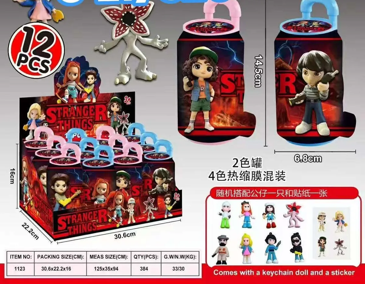 Figurka Stranger Things z brelokiem i naklejką 14,5 cm