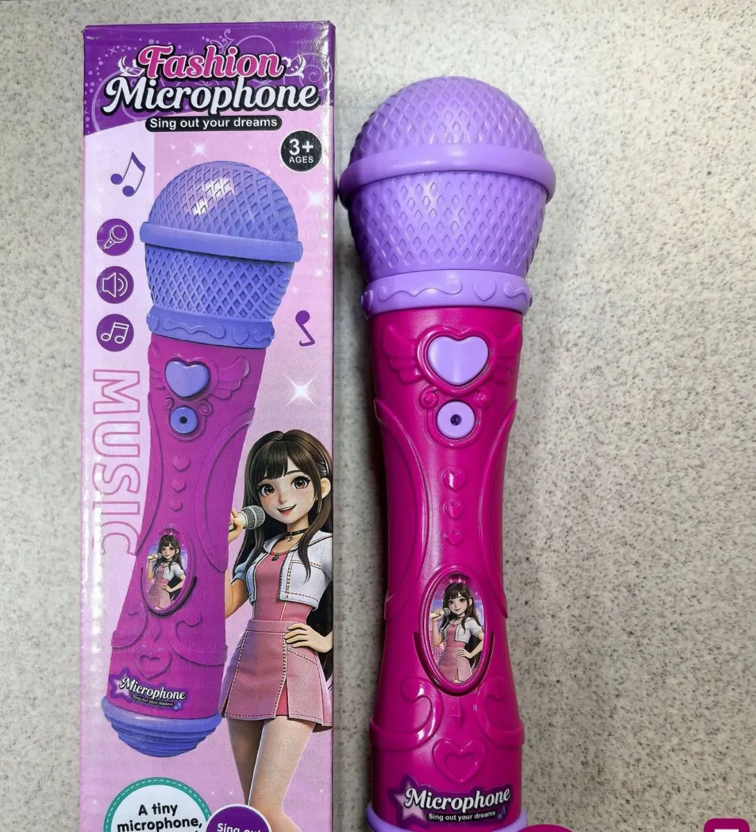 Fashion Microphone różowo-fioletowy mikrofon zabawka dla dzieci 3+