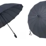 Parasol czarny z 16 panelami, wytrzymała konstrukcja